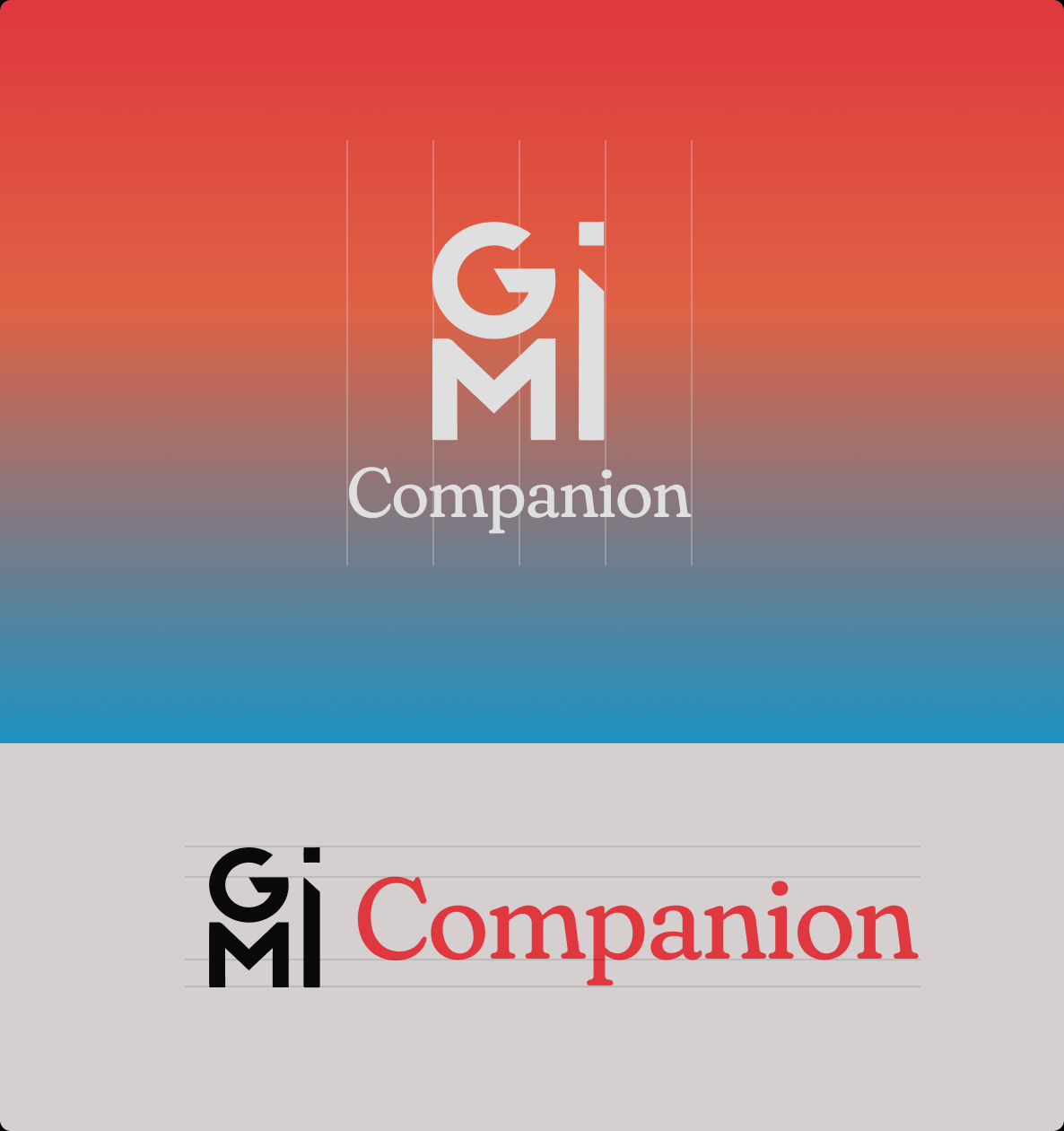 GMI Companion identity construction and brand lockups